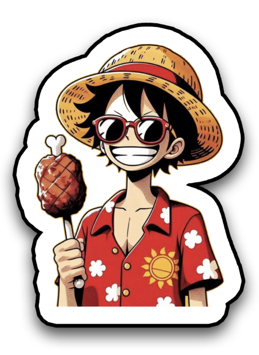 Luffy eating good (stickers) - Urban Culture